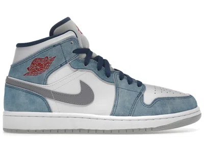 Pre-owned Jordan Men's  1 Mid Sneakers In French Blue/fire Red/white In Multi