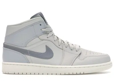 Pre-owned Jordan Men's  1 Mid Sneakers In Light Bone/grey Fog/reflect Silver In Multi