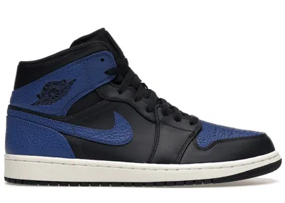 Pre-owned Jordan Men's  1 Mid Sneakers In Obsidian/game Royal/summit White In Multi