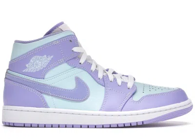 Pre-owned Jordan Men's  1 Mid Sneakers In Purple/aqua/white In Multi