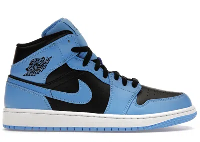 Pre-owned Jordan Men's  1 Mid Sneakers In University Blue/white/black