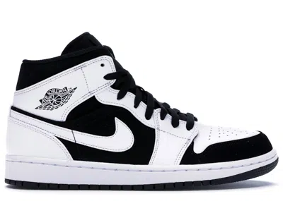 Pre-owned Jordan Men's  1 Mid Sneakers In White/black In Multi
