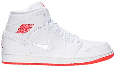 Pre-owned Jordan Men's  1 Mid Sneakers In White/infrared 23