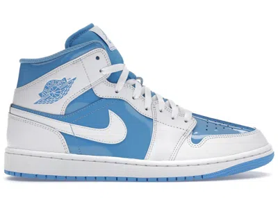 Pre-owned Jordan Men's  1 Mid Sneakers In White/legend Blue