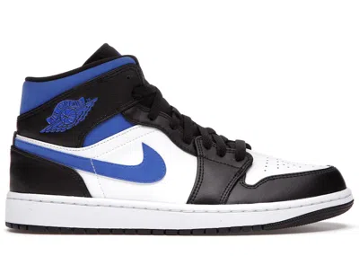 Pre-owned Jordan Men's  1 Mid Sneakers In White/racer Blue/black