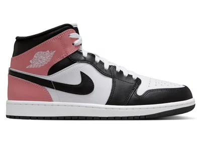 Pre-owned Jordan Men's  1 Mid Sneakers In White/rust Pink/black