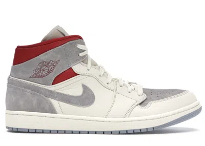 Pre-owned Jordan Men's  1 Mid Sneakersnstuff 20th Anniversary In Sail/wolf Grey/gym Red In Multi