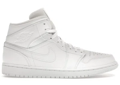 Pre-owned Jordan Men's  1 Mid Triple (2019) Sneakers In White