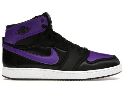 Pre-owned Jordan Men's  1 Retro Ajko Satin Sneakers In Black/field Purple In Multi