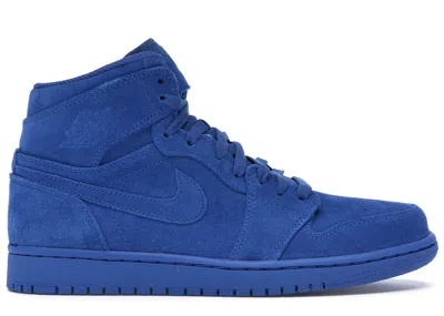 Pre-owned Jordan Men's  1 Retro Blue Suede Sneakers In Team Royal