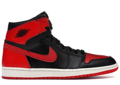 Pre-owned Jordan Men's  1 Retro Bred (2001) Sneakers In Black/varsity Red/white In Multi