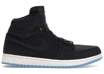Pre-owned Jordan Men's  1 Retro Family Forever Sneakers In Obsidian/white/dark Powder Blue In Multi
