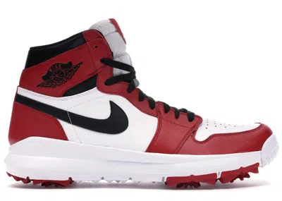 Pre-owned Jordan Men's  1 Retro Golf Cleat Chicago Sneakers In White/black/varsity Red