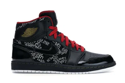 Pre-owned Jordan Men's  1 Retro Hall Of Fame Sneakers In Black/red/white