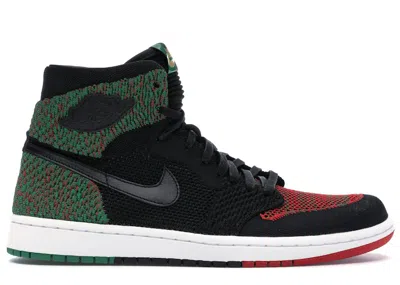 Pre-owned Jordan Men's  1 Retro High Flyknit History Month (2018) Sneakers In Black/lucid Green In Multi