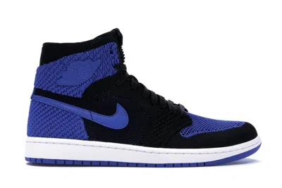 Pre-owned Jordan Men's  1 Retro High Flyknit Royal Sneakers In Black/game Royal/white