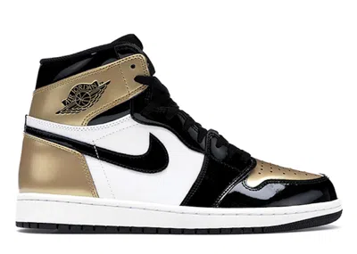 Pre-owned Jordan Men's  1 Retro High Nrg Patent Gold Toe Sneakers In Black/metallic Gold/summit White