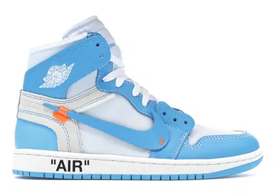 Pre-owned Jordan Men's  1 Retro High Off University Blue Sneakers In White/dark Powder Blue/cone In Multi