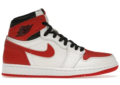 Pre-owned Jordan Men's  1 Retro High Og Heritage Sneakers In White/university Red/black