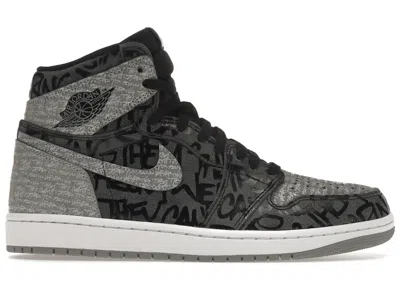 Pre-owned Jordan Men's  1 Retro High Og Rebellionaire Sneakers In Black/white/particle Grey In Multi