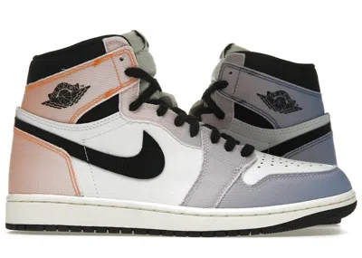 Pre-owned Jordan Men's  1 Retro High Og Skyline Sneakers In Vivid Orange/black/iced Lilac In Multi