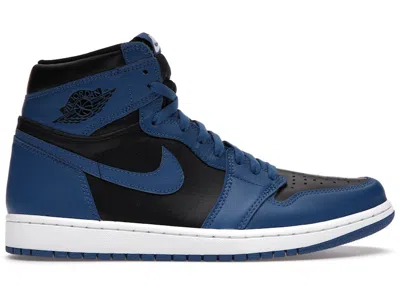 Pre-owned Jordan Men's  1 Retro High Og Sneakers In Dark Marina Blue/black/white In Multi