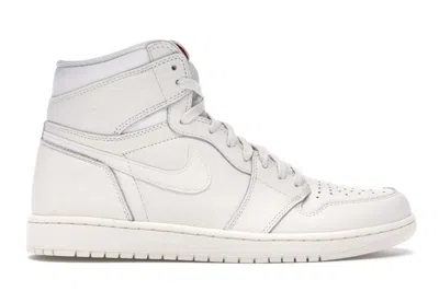 Pre-owned Jordan Men's  1 Retro High Og Sneakers In Sail/university Red