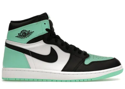 Pre-owned Jordan Men's  1 Retro High Og Sneakers In White/black/green Glow In Multi