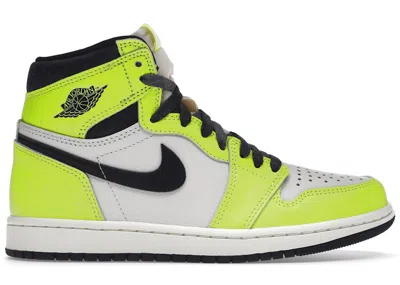 Pre-owned Jordan Men's  1 Retro High Og Visionaire Sneakers In Volt/black/sail In Multi