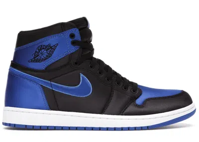 Pre-owned Jordan Men's  1 Retro High Satin Royal (numbered) Sneakers In Black/varsity Royal/white
