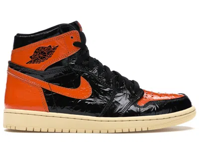 Pre-owned Jordan Men's  1 Retro High Shattered Backboard 3.0 Sneakers In Black/pale Vanilla/starfish