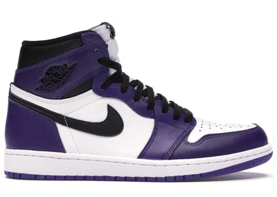Pre-owned Jordan Men's  1 Retro High Sneakers In Court Purple/white/black