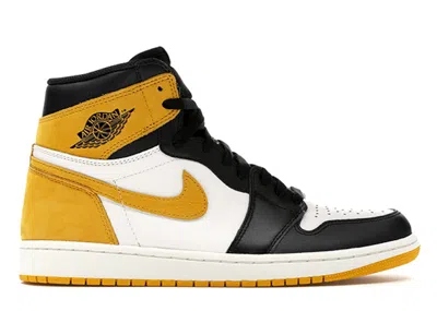 Pre-owned Jordan Men's  1 Retro High Sneakers In Summit White/yellow Ochre/black