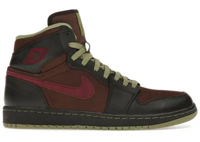 Pre-owned Jordan Men's  1 Retro High Sneakers In Velvet Brown/deep Garnet/dark Sage In Multi