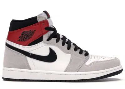 Pre-owned Jordan Men's  1 Retro High Sneakers In White/black/light Smoke Grey In Multi