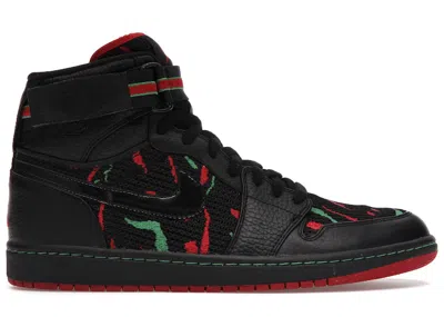 Pre-owned Jordan Men's  1 Retro High Strap A Tribe Called Quest Sneakers In Black/varisty Red/classic Green