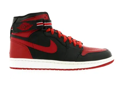 Pre-owned Jordan Men's  1 Retro High Strap Bred Sneakers In Black/varsity Red/white