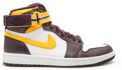 Pre-owned Jordan Men's  1 Retro High Strap Sneakers In Grand Purple/varsity Maize/white In Multi