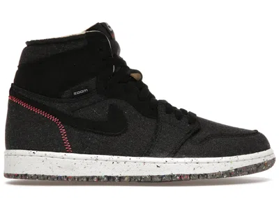 Pre-owned Jordan Men's  1 Retro High Zoom Crater Sneakers In Black/wolf Grey/flash Crimson