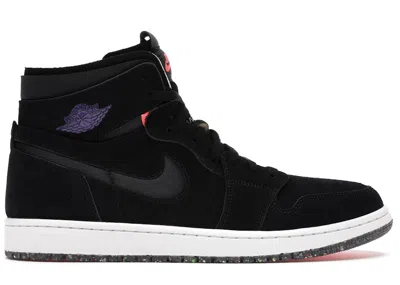 Pre-owned Jordan Men's  1 Retro High Zoom Sneakers In Black/court Purple/hot Punch