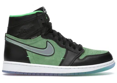 Pre-owned Jordan Men's  1 Retro High Zoom Zen Green Sneakers In Black/tomatillo In Multi