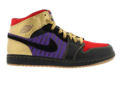 Pre-owned Jordan Men's  1 Retro Leroy Smith Sneakers In Black/metallic Gold/varsity Purple In Multi