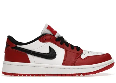 Pre-owned Jordan Men's  1 Retro Low Golf Chicago Sneakers In Varsity Red/black/white