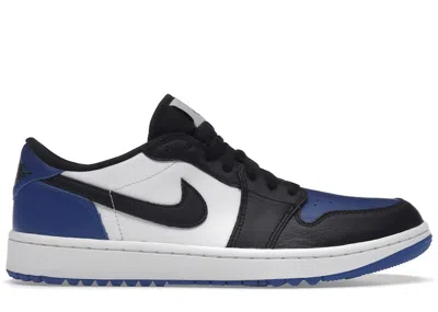 Pre-owned Jordan Men's  1 Retro Low Golf Royal Toe Sneakers In White/black/sport Royal