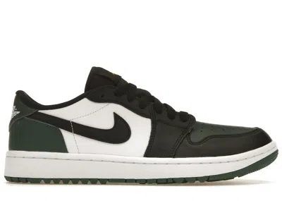 Pre-owned Jordan Men's  1 Retro Low Golf Sneakers In Black/noble Green/white In Multi