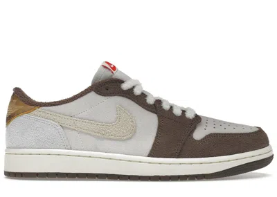 Pre-owned Jordan Men's  1 Retro Low Og Year Of The Rabbit Sneakers In Sail/university Red/brown