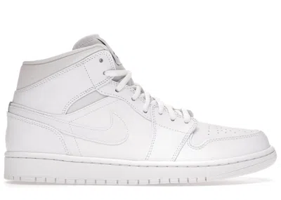 Pre-owned Jordan Men's  1 Retro Mid (2017) Sneakers In White/black