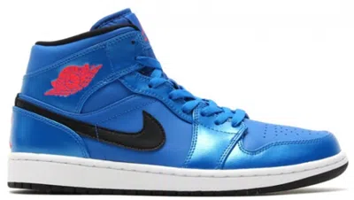 Pre-owned Jordan Men's  1 Retro Mid Sneakers In Sport Blue/black/white