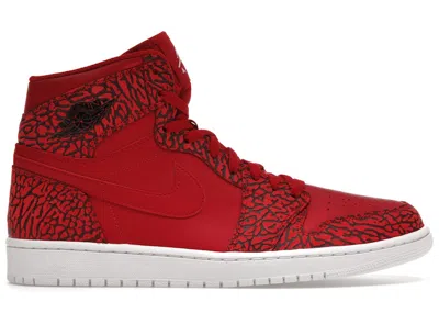 Pre-owned Jordan Men's  1 Retro Red Elephant Print Sneakers In Gym Red/white/team Red