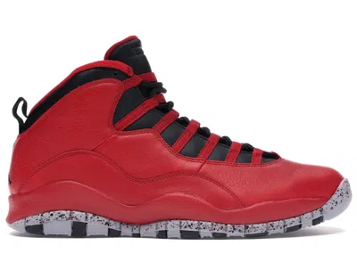 Pre-owned Jordan Men's  10 Retro Bulls Over Broadway Sneakers In Gym Red/black/wolf Grey In Multi